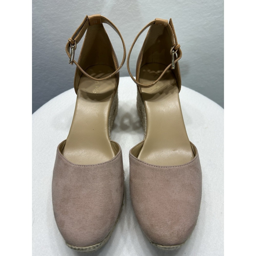 Nine West Women's Pink Espadrille Wedge Sandals Size 10M‎ Ankle Strap EUC - Picture 3 of 10
